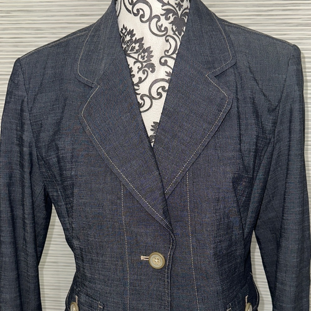 Rafaella Navy Blazer with Button Detail Sz. 10 - Picture 3 of 8